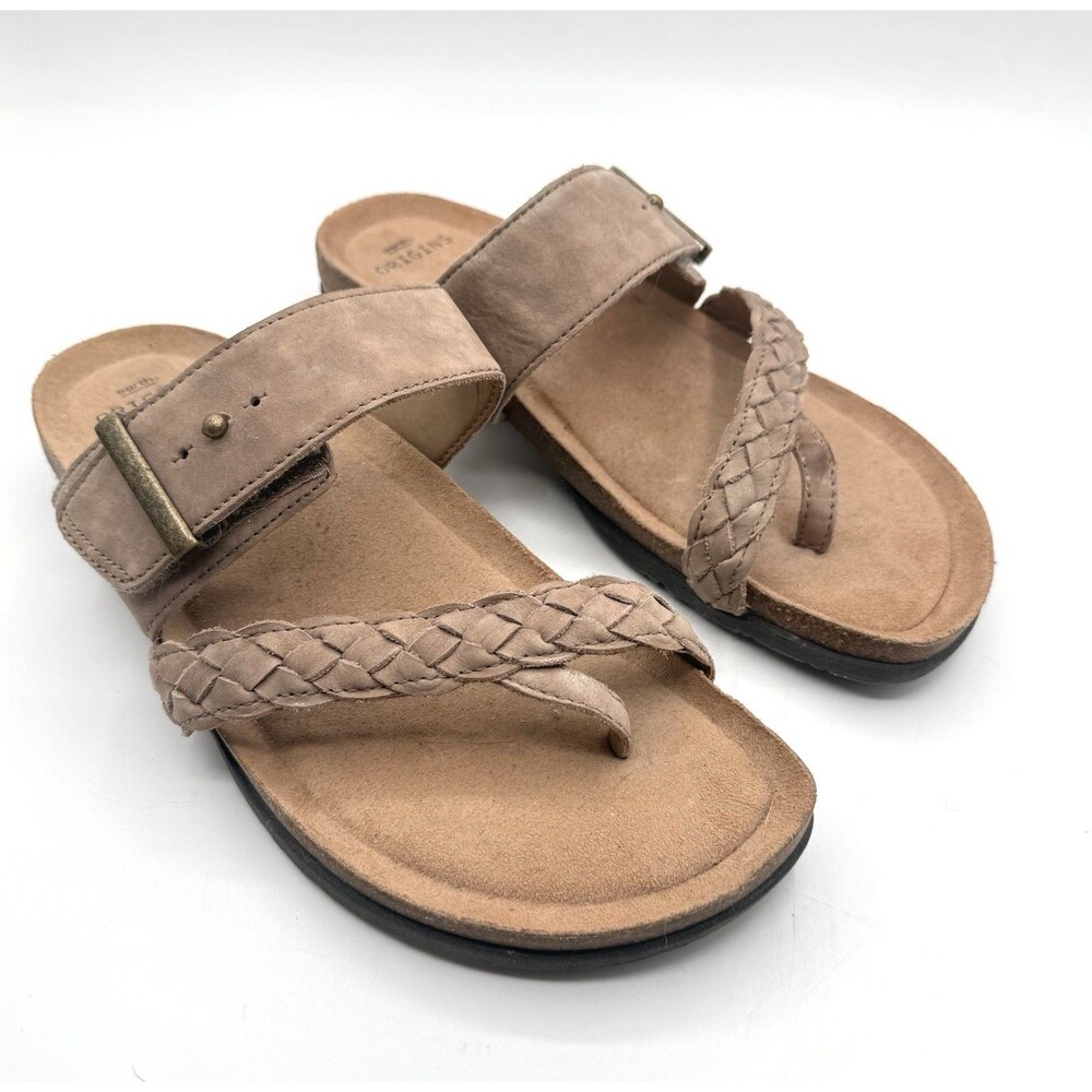 EARTH ORIGINS Onida Braided Toe-Post Leather Sandals Women Sz 10 W US